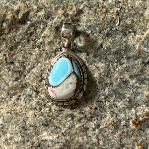 Southwest Light Blue Cotton Candy Sterling Pendant